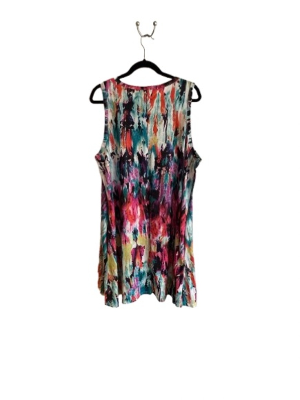 Multi-Color Abstract Print Sleeveless Mini Dress - Picture 4 of 4